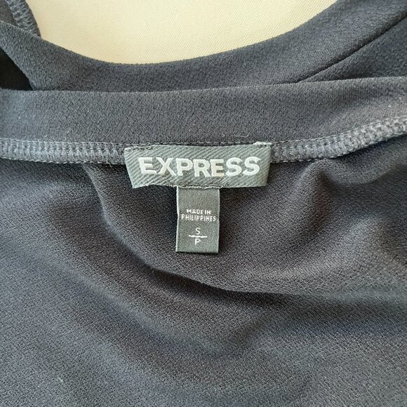Express Lace Accented Blouse on Shoulder and Side Hem Black Size S/P.‎ - Picture 5 of 6